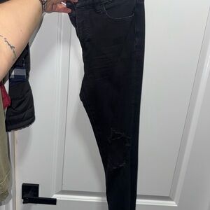 Black Distressed Skinny Jeans